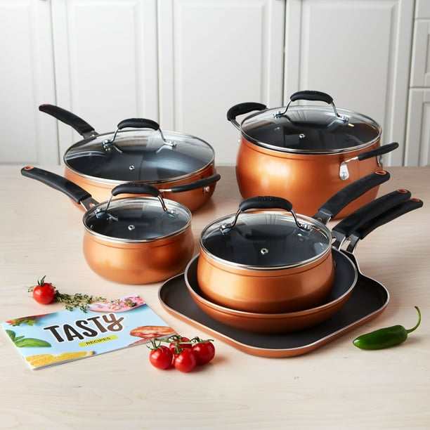 Tasty NonStick Diamond Reinforced Cookware Set, Dishwasher Safe, 11