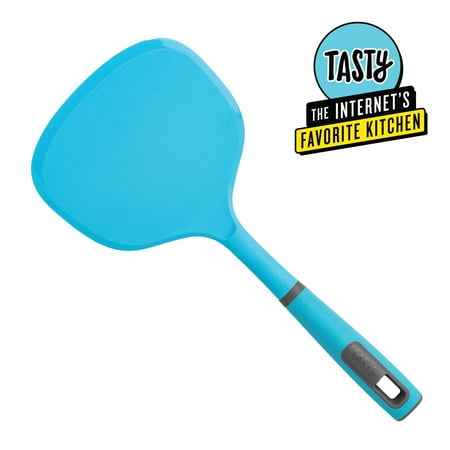 Tasty Nylon Heat Resistant Jumbo Spatula Turner, 6.25" Wide, Tasty Blue