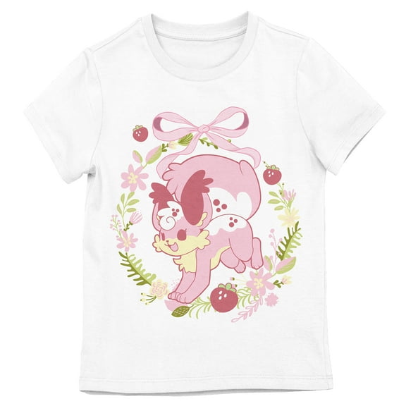 Tasty Peach Girls White Crew Neck Short Sleeve T-shirt - Small