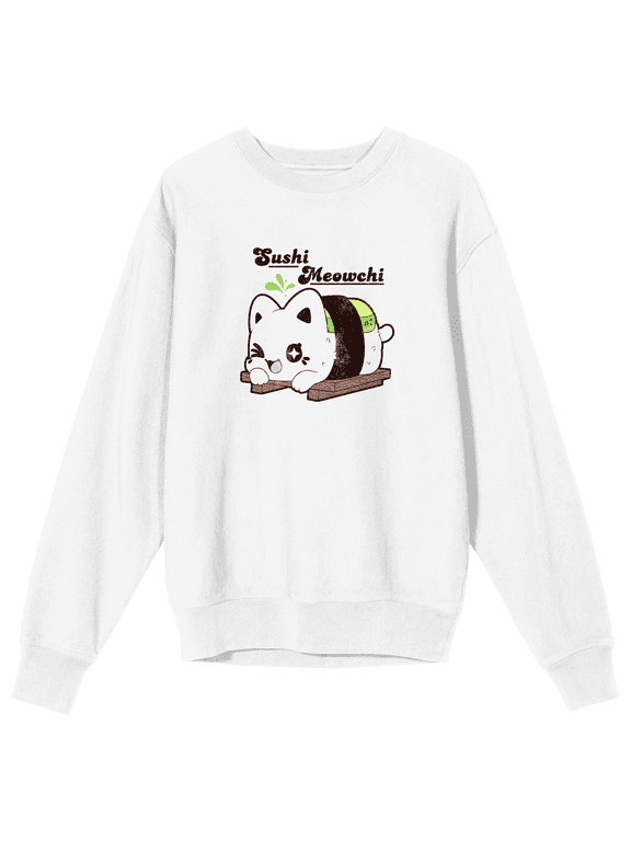 Tasty Peach Sushi Meowchi Cat Sweatshirt For Women Fandom Fans-XXL