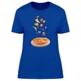 thumbnail image 1 of Tasty Pizza Ingredients Falling T-Shirt Women -Image by Shutterstock, Female XX-Large, 1 of 2