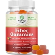 Natures Craft Prebiotic Fiber Gummies for Adults, Orange and Mixed Berry, 30 Count