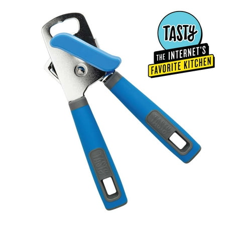 Tasty Stainless Steel Deluxe Can Opener with Bottle Opener, Royal Blue