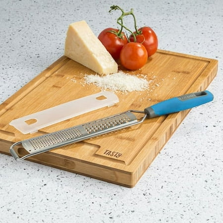 Tasty Stainless Steel Handheld Zester Grater with Blade Guard, Royal Blue