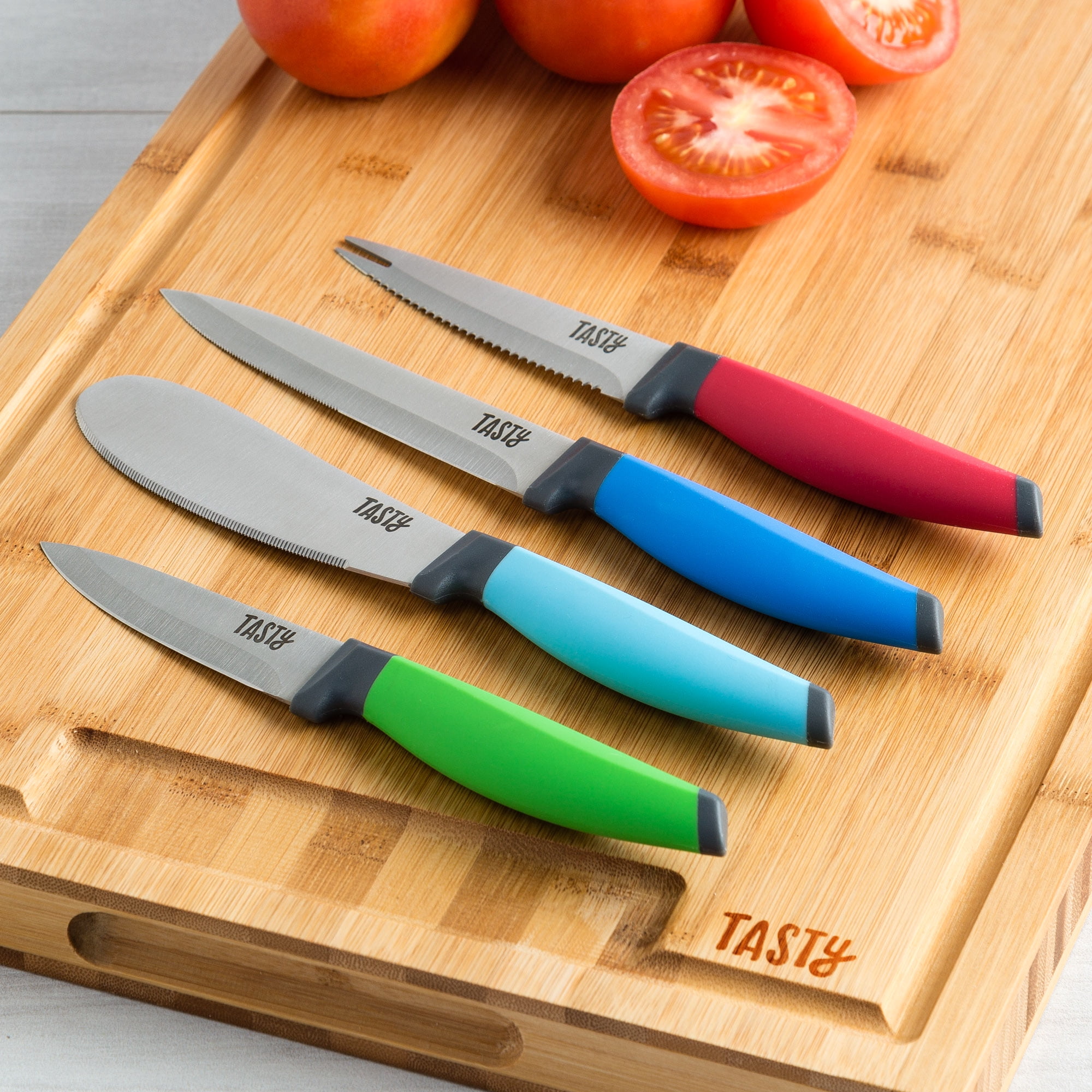 Tasty Stainless Steel Utility Knife Set, 4 Piece, Multicolor