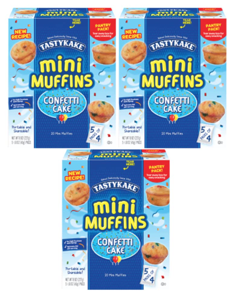 TastyKake Confetti Cake Mini Muffins, 5 Pouches per Box, 8 Oz, 8.0 Oz