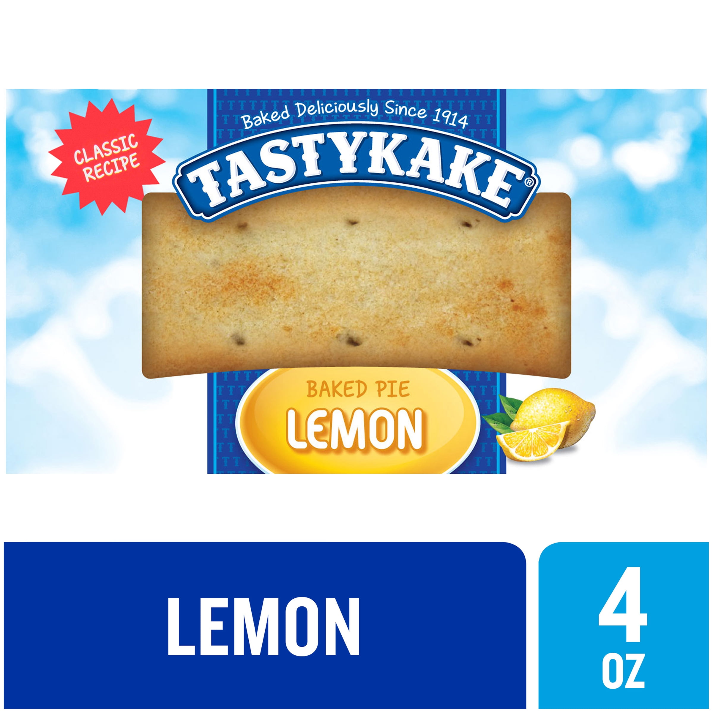 Tastykake Baked Lemon Pie, Individually Wrapped Lemon Flavored Snack