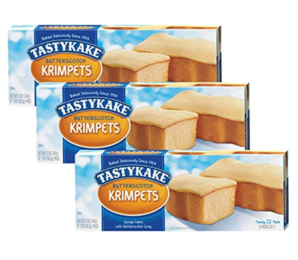 Tastykake Butterscotch Krimpets Family Size 12 Count, 3Pack