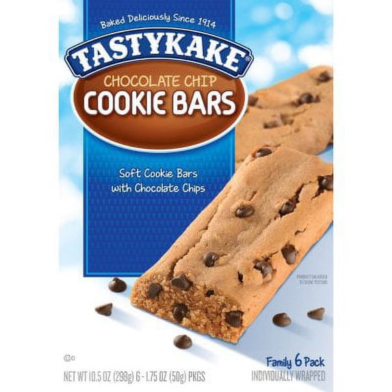 Tastykake Chocolate Chip Cookie Bars (1.75oz / 6pk) pack of 3
