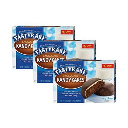 Tastykake Chocolate Kandy Kakes Family Size 6 Pack- 3 Boxes