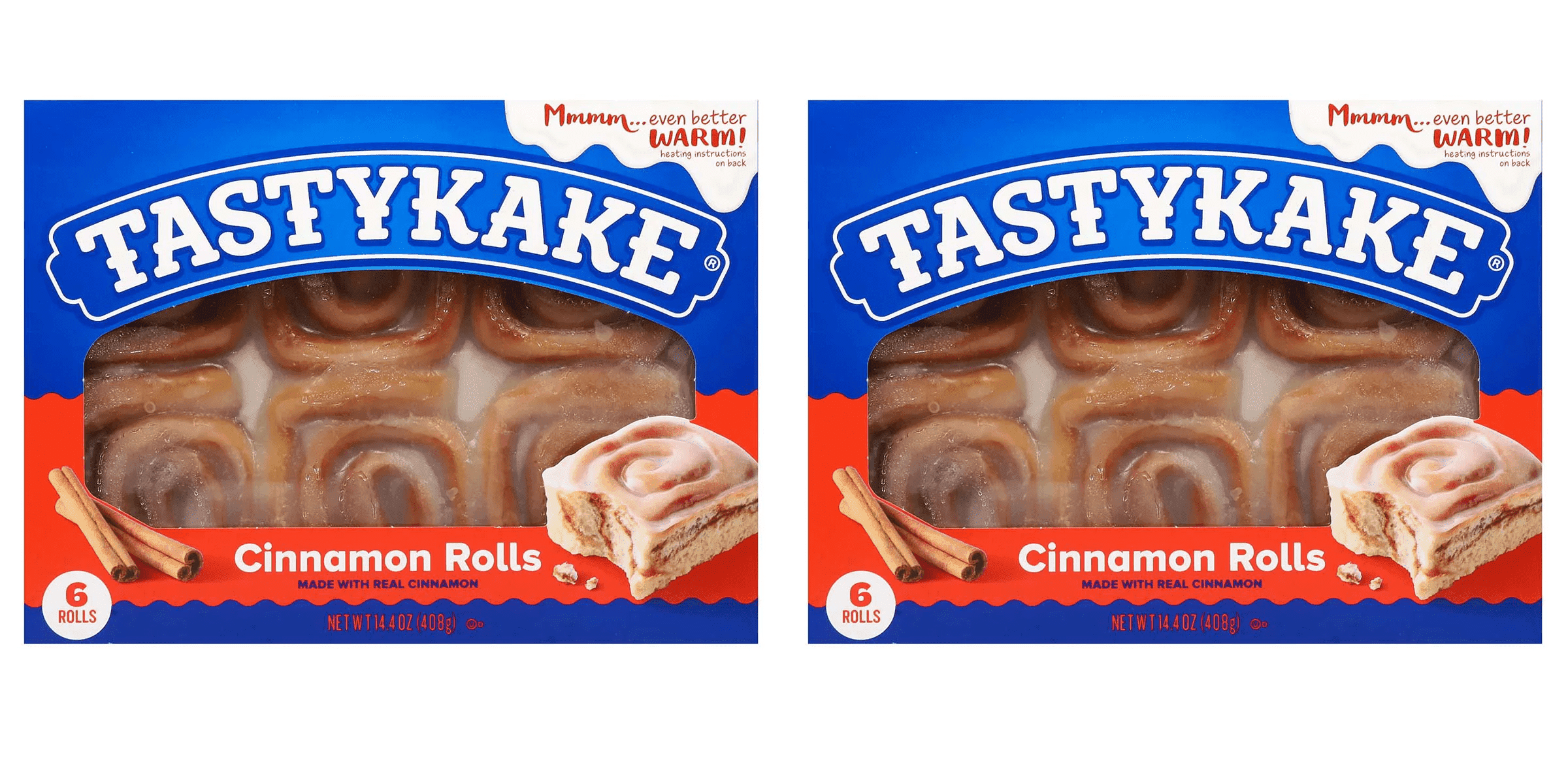 Tastykake Cinnamon Rolls Family Pack, 6 ct pack of 2, Cinnamon Rolls, Tastykake Rolls, Family Pack, Sweet Snacks, Pack of 2