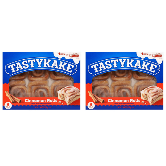 Tastykake Cinnamon Rolls Family Pack, 6 ct pack of 2, Cinnamon Rolls, Tastykake Rolls, Family Pack, Sweet Snacks, Pack of 2