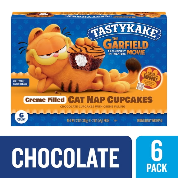 Tastykake Crème Filled Cat Nap Chocolate Cupkakes, 6 Count