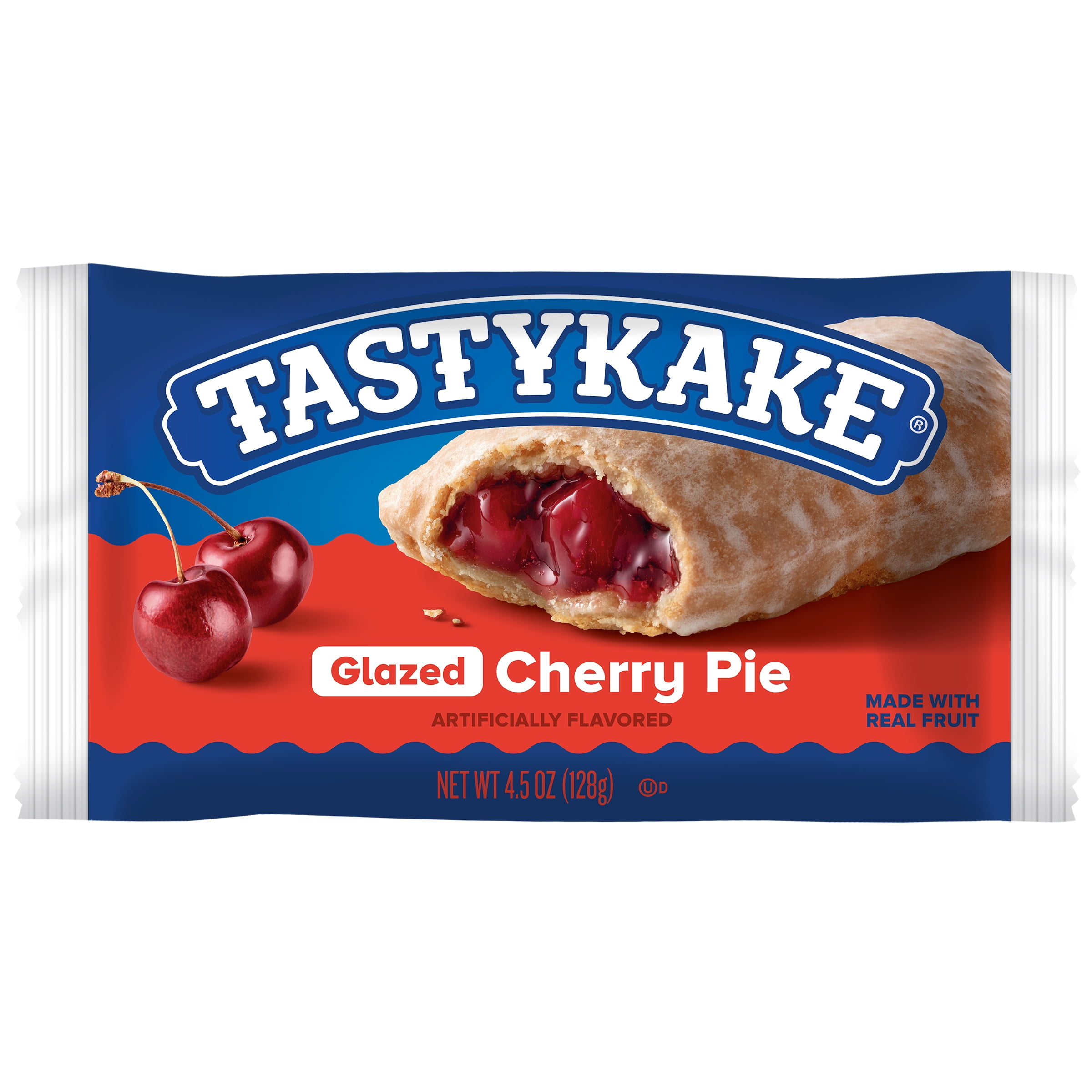 Tastykake Glazed Cherry Pie, Soft Glazed Topped Pie, 4.5 oz
