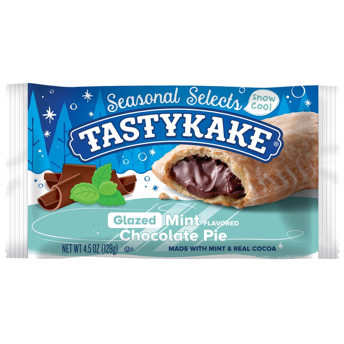 Tastykake Glazed Chocolate Mint Flavored Pie, Individually Wrapped Snack Pie, 4.5 oz.