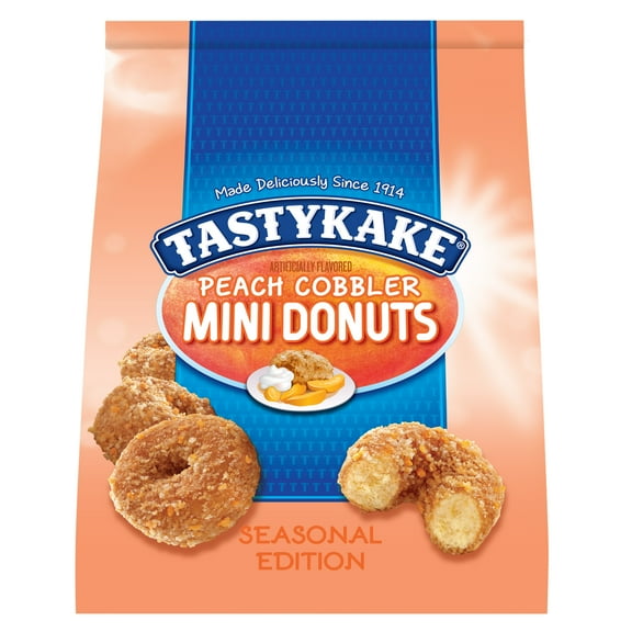 Tastykake Peach Cobbler Artificially Flavored Bag Donuts, 11.5 oz, Shelf-Stable