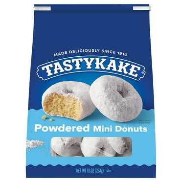 Tastykake Powdered Sugar Mini Donuts, 10 oz Bag, Shelf-Stable