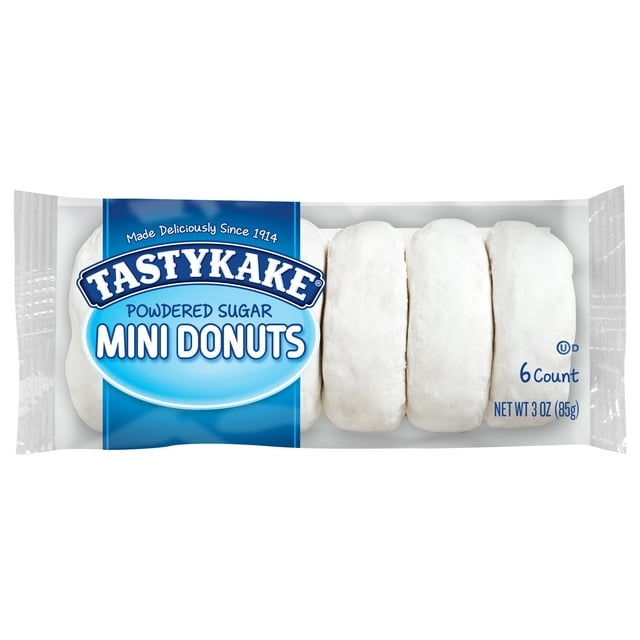 Tastykake Powdered Sugar Mini Donuts, Powered Donuts, 6 Count