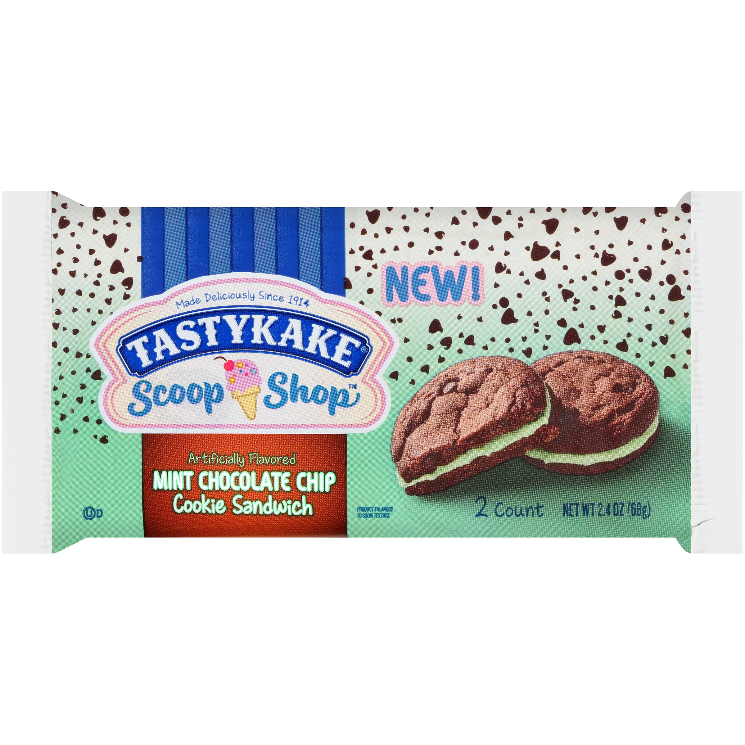 Tastykake® Scoop Shop™ Mint Chocolate Chip Cookie Sandwich 2.4 oz. Wrapper