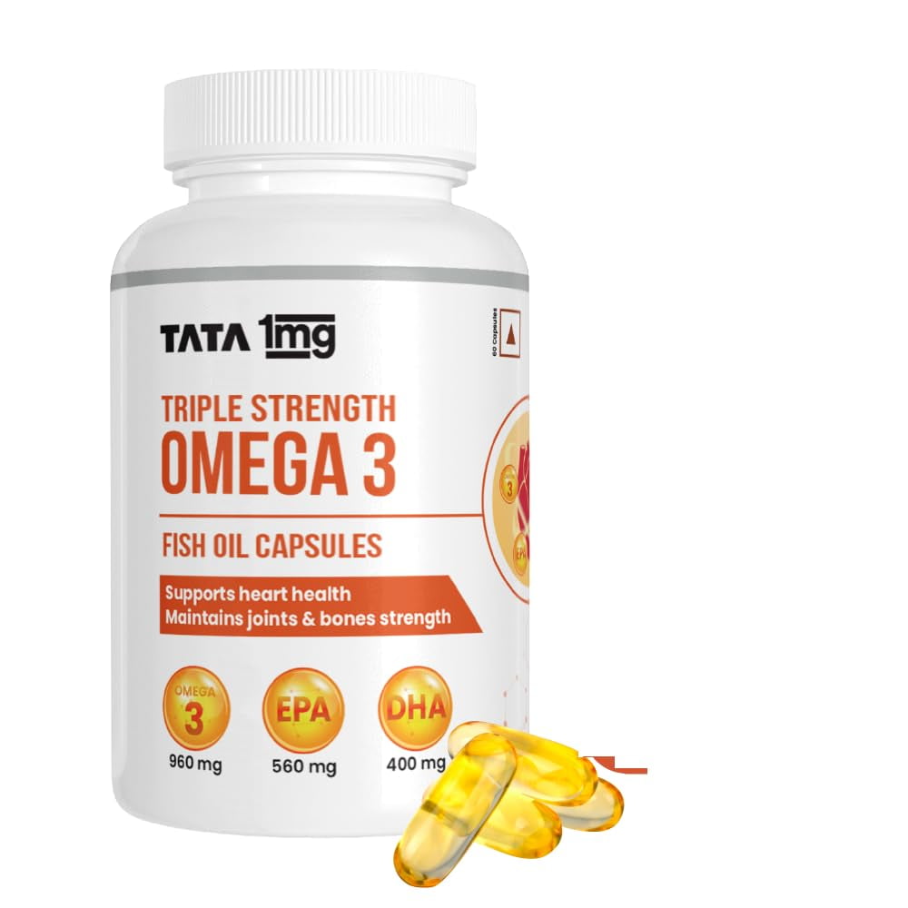 Tata 1Mg Triple Strength Omega 3(960Mg), Epa(560Mg) & Dha (400Mg) Fish