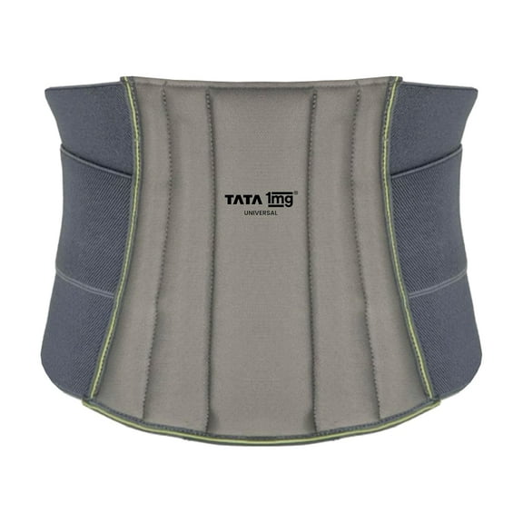 Tata 1mg Lumbar Sacral Belt for Relief from Back Pain and Muscle Spasms | With 5 Flexible Splints for Optimal Lower Back and Waist Support | For Men and Women | Universal Size | Pack of 1