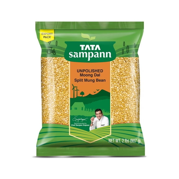 Tata Sampann Unpolished Moong Dal 907g (2lbs), Gluten-Free, Tree Nut-Free