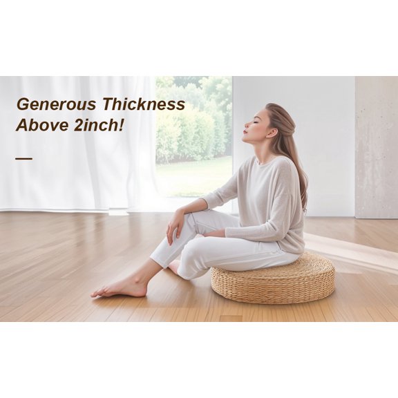 Tatami Cushion Breathable Widely Applied Comfortable Round Straw Weave Handmade Pillow for Floor TidBay