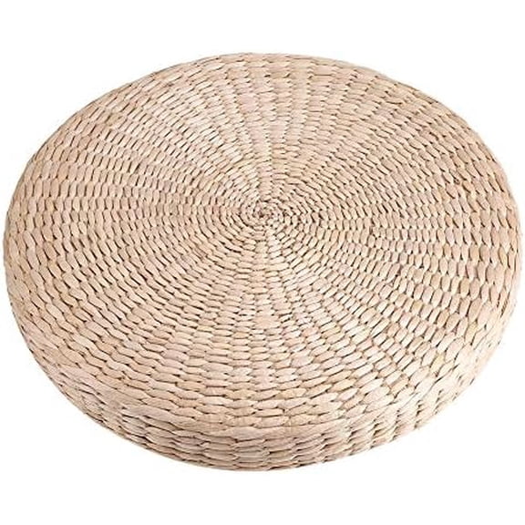 Tatami Cushion, Japanese Woven Straw Flat Seat Cushion, Round Padded Pouf Floor Pillow, Yoga Meditation Cushion, 15.75" x 2.36"$$Home Decor, Kitchen, & Other