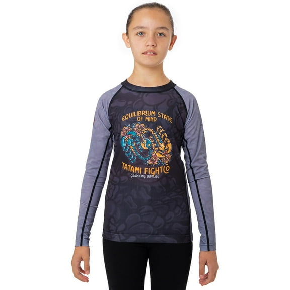 Tatami Fightwear Kids Equilibrium Eco Tech Recycled Rashguard - Medium - Gray