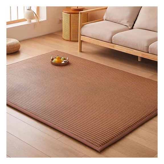 Tatami Floor Mat, Japanese Traditional Sleeping Mat,Non-Slip Breathable Summer Cool Pad Rattan for Living Room Bedroom Crawling Playmat
