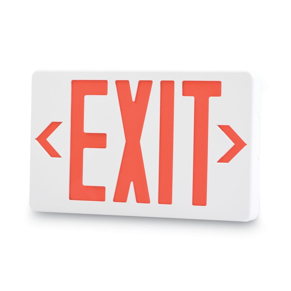 Tatco LED Exit Sign with Battery Back-Up, 8 3/4" x 12 1/4" x 2 1/2", White