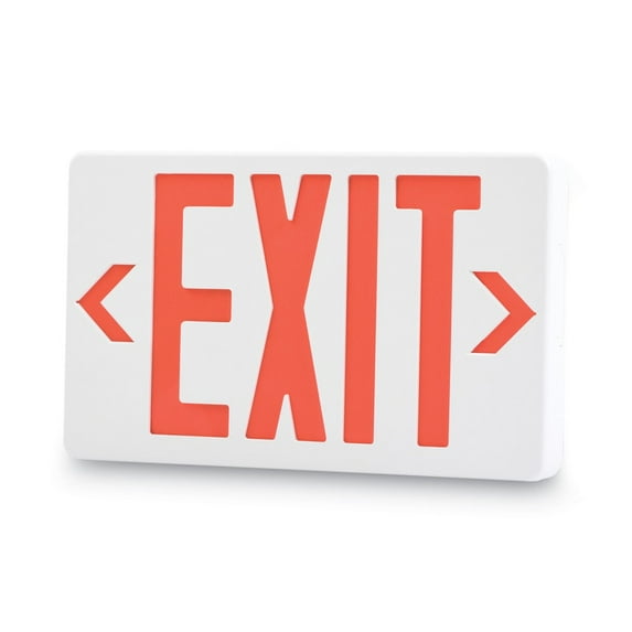 Tatco LED Exit Sign with Battery Back-Up, 8 3/4" x 12 1/4" x 2 1/2", White