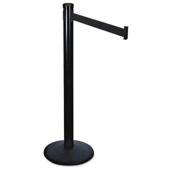 Tatco-Adjusta-Tape Crowd Control Base Only, Steel, 14" Deep, Black, 2/Box