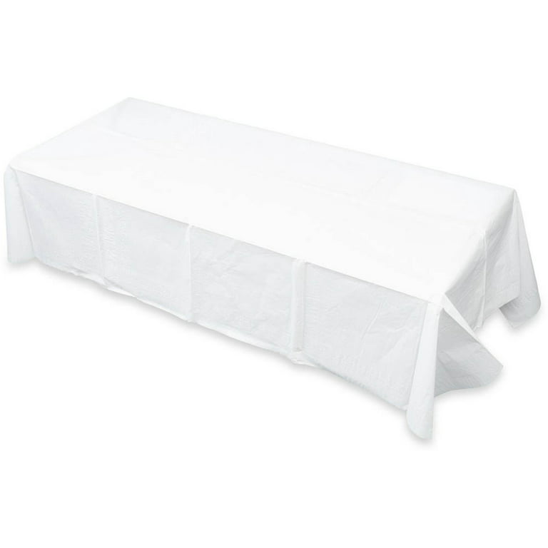 40 x 300' White Plastic Pebbled Embossed Table Cover Roll
