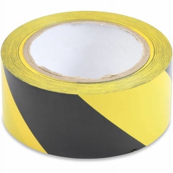 Tatco Hazard/aisle Marking Tape - 2" Width X 36 Yd Length - 1 Roll - Yellow, Black (14711)