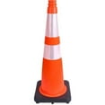 thumbnail image 1 of Tatco Slimline Traffic Cones 1 / Each - 10.8" Width x 28" Height - Cone Shape - Reflective, Flexible, Long Lasting - Polyvinyl Chloride (PVC) - Black, Silver, Orange, 1 of 2