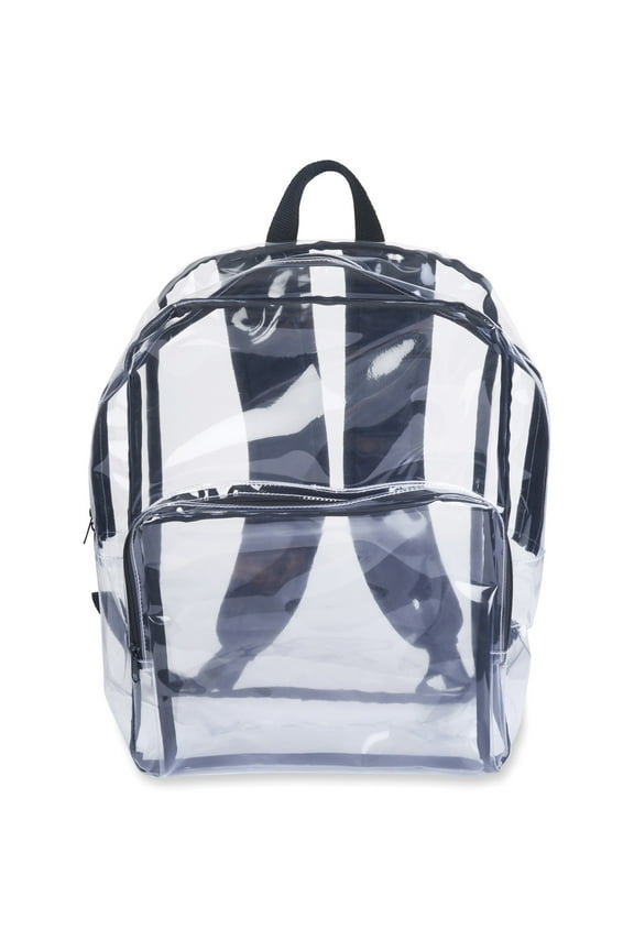 , TCO63225, Clear Vinyl Backpack, 1, Clear,Black