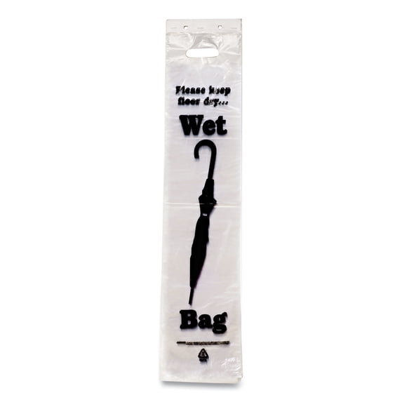 Tatco Wet Umbrella Bags 7" x 31", Clear, 1,000/Box