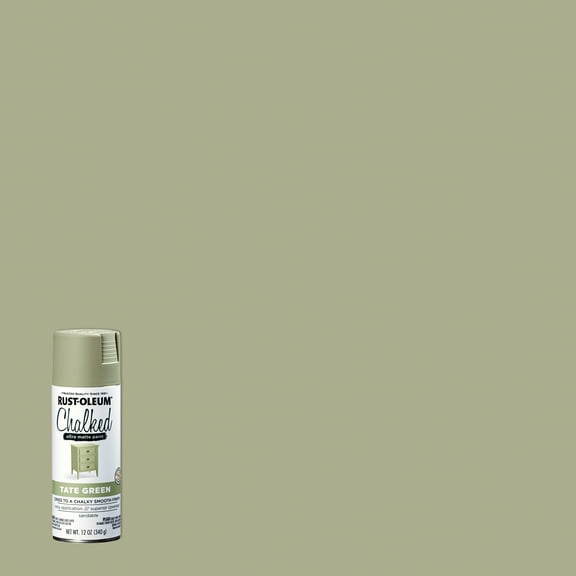 Tate Green, Rust-Oleum Chalked Ultra Matte Spray Paint-374163, 12 oz, 6 Pack