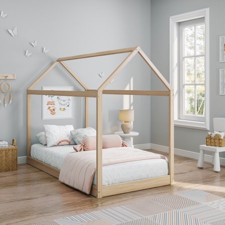 Tate House Canopy Twin Bed, Natural, by Hillsdale Living Essentials