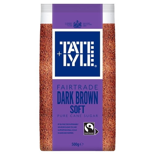 Tate & Lyle Fairtrade Dark Brown Soft Sugar 500g, British Import (Pack of 2)