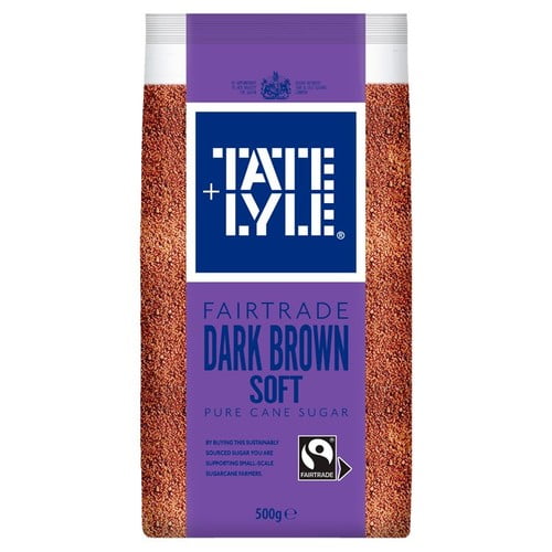 Tate & Lyle Fairtrade Dark Brown Soft Sugar 500g, British Import (Pack of 2)