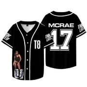 Tate McRae 17 Jersey Think Later Merch Baseball Jacket Short Sleeve Shirts Men Women Fashion Tops