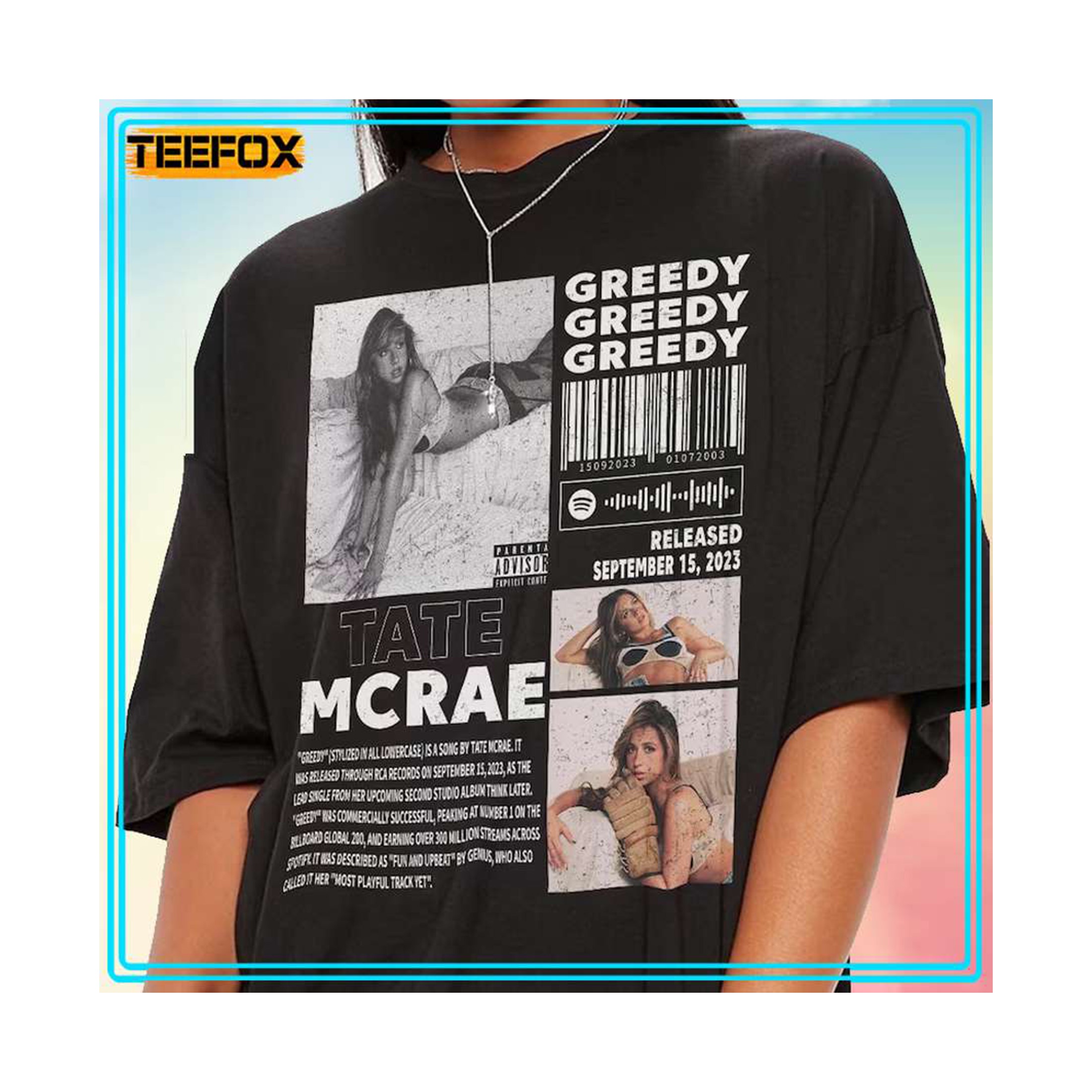 Tate McRae Greedy Album T Shirt