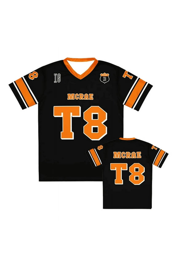 Jersey 2025 New Spring/Summer Men‘s and Women‘s Sportswear T8 McRae Football Jersey V-Neck T-Shirt y2k Top