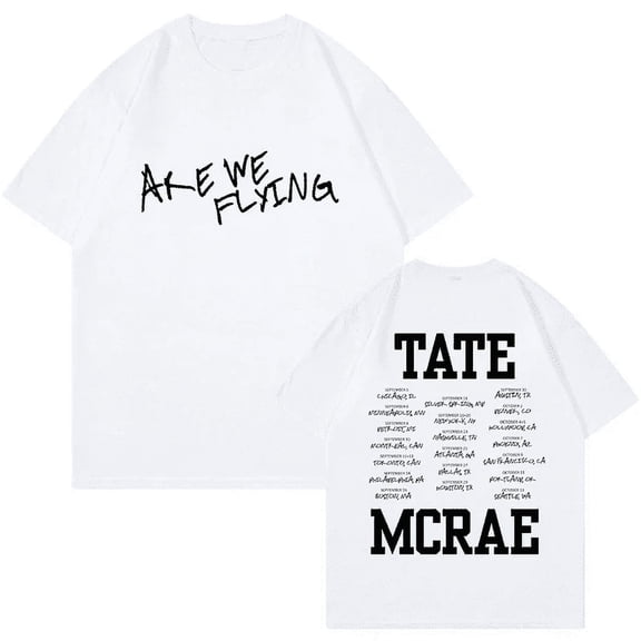 Tate McRae Merch Are We Flying Tour T-shirt unisex fashion summer casual printed short sleeved T-shirt