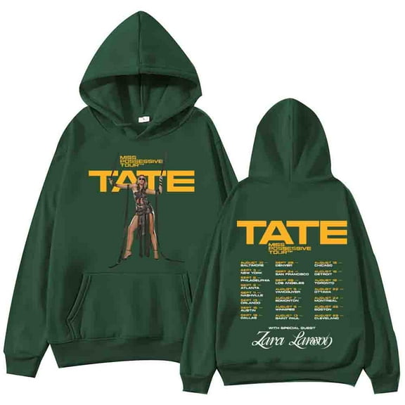 Tate McRae Merch Miss Possessive World Tour 2025 Hoodie Harajuku Hip Hop Pullover Tops Popular Music Sweatshirt Fans Gift