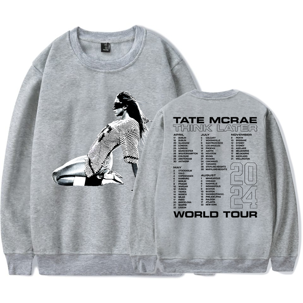 Tate McRae Merch THINK LATER World Tour 2024 Crewncek Sweatshirt