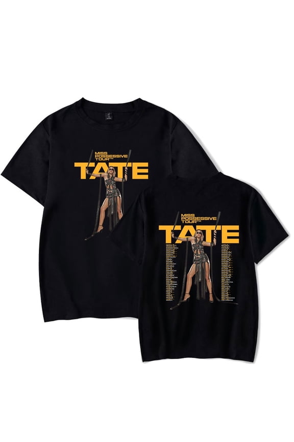 Tate McRae Miss Possessive Tour 2025 Merch Short Sleeve T-shirt Unisex Fashion Crew Neck Top