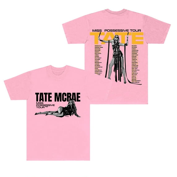 Tate McRae Miss Possessive Tour T-Shirts Cosplay Women Men Fashion HipHop Crewneck Short Sleeve Tee